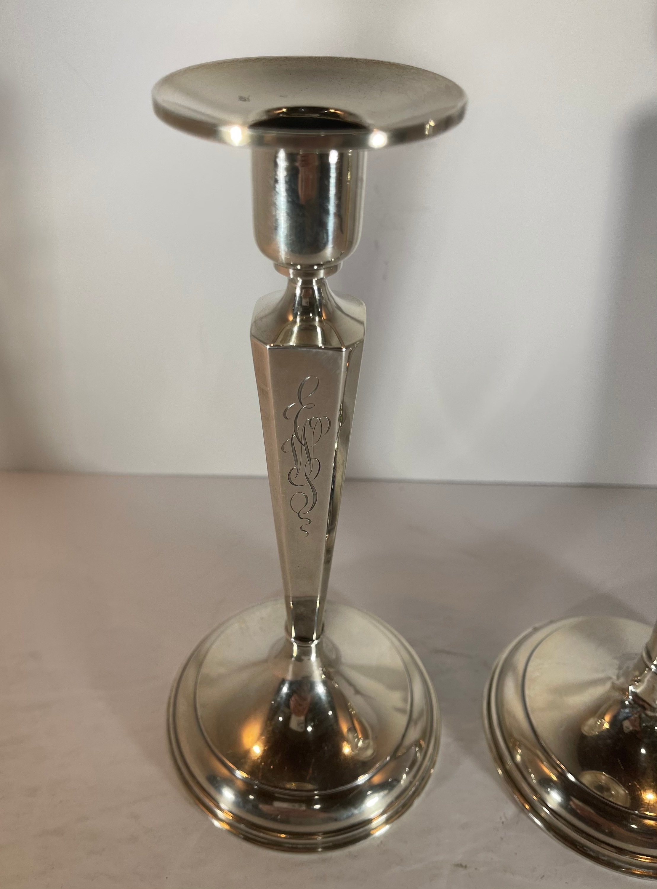 Pair of Vintage Sterling Silver Candlesticks Etsy