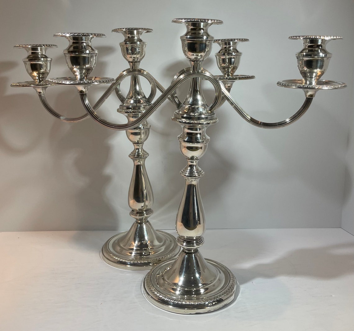 Vintage Sterling Silver Candelabras Etsy