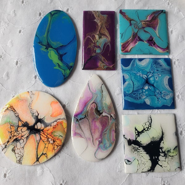 Hand Painted Cabochons for Jewelry Making