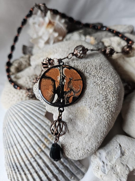 Hand Painted Fluid Art Pendant