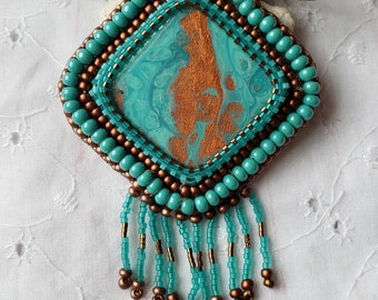Fluid Art and Beaded Necklace