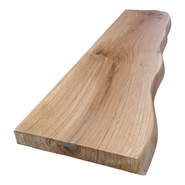 Window sill shelf wooden board wild oak 30 mm with tree edge hard wax oil