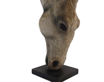 Buste de cheval en bois, sculptures en bois, art du bois, décoration intérieure/extérieure, figures de chevaux/sculptures pour pièces individuelles dans ve