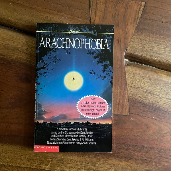 Vintage Paperback, Arachnophobia, a novelization of screenplay, Nicholas Edwards, color photos, 1st Ed, Point Horror, young adult, spiders