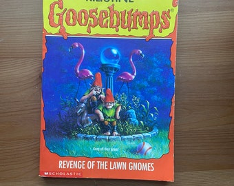 Vintage 1995 Paperback, Goosebumps, Revenge of the Lawn Gnomes by R.L. Stine, ACCEPTABLE, First Printing, Horror, Middle School, Retro