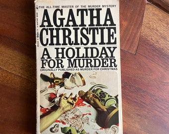 Vintage 1969 Paperback A Holiday for Murder by Agatha Christie, Originally A Murder for Christmas, Mystery, Thriller, Christmas, Holidays