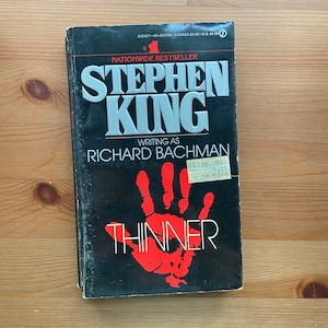 Vintage 1985 Paperback Thinner by Stephen King w/a Richard Bachman, First Printing, Horror, Retro
