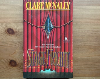 Vintage 1995 Paperback Stage Fright by Clare McNally, Horror, Suspense, Thriller, Tor, Keyhole Cover, Stepback Art, Retro