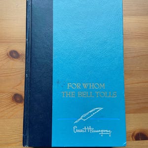 Vintage Hardback, For Whom the Bell Tolls, Ernest Hemingway, Classics, Deckled Edges, Literature, Fiction,