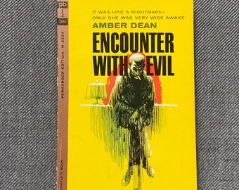 Vintage 1962 Paperback Encounter With Evil by Amber Dean A Permabook Edition, Horror, Thriller, Suspense, First Printing