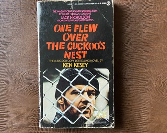 Vintage Paperback One Flew Over the Cuckoo's Nest by Ken Kesey, Movie Tie In, Retro Read, Used Books, Paperbacks,