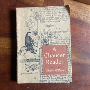 Vintage 1952 Softback, A Chaucer Reader Edited by Charles W. Dunn, Scholar&#39;s Book, some notations, The Canterbury Tales