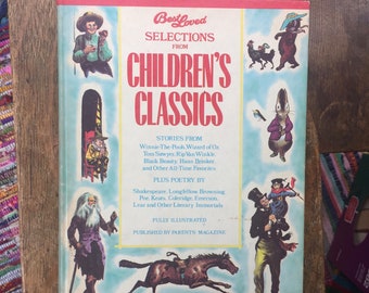 Vintage 1975, Best Loved Children&#39;s Classics, published by Parent&#39;s Magazine, Winnie the Pooh, Wizard of Oz, Nursery Decor, Baby Shower
