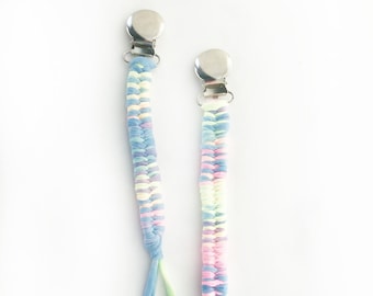 Braided Pacifier Clip/ Soother Clip / Jersey T-shirt Yarn / Dummy clip / Fishtail Braid Pacifier Clip/ Light weight soother clip / Baby Gift