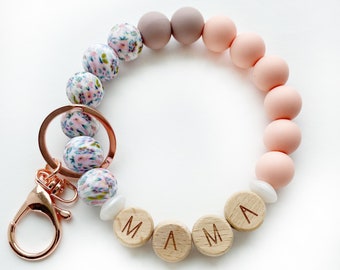 Mama Schlüsselbund / Armband Armband / Geschenk für sie / Geschenk für Mama / Blumen Schlüsselbund