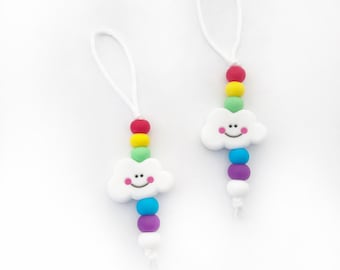 Charme de fermeture éclair / Zipper Pull / Rainbow Zipper Charm / Kids zipper pull / Happy Cloud / Pack pack charm