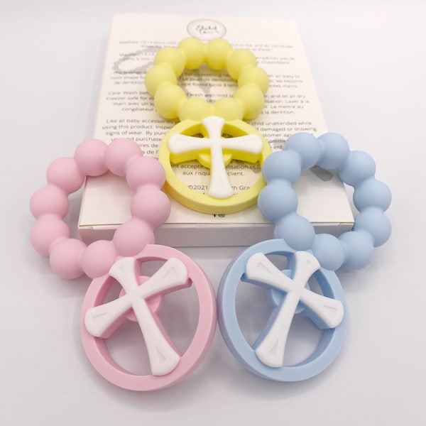 Baptism Gift / Teething Rosary / Baby Teether / Teether / Baby’s First Rosary / Silicone Rosary / Christening Gift / Baby Easter Gift