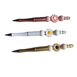 Flower Pen / Silicone Beaded Pen / Ball point pen / Gift for her / Pen set