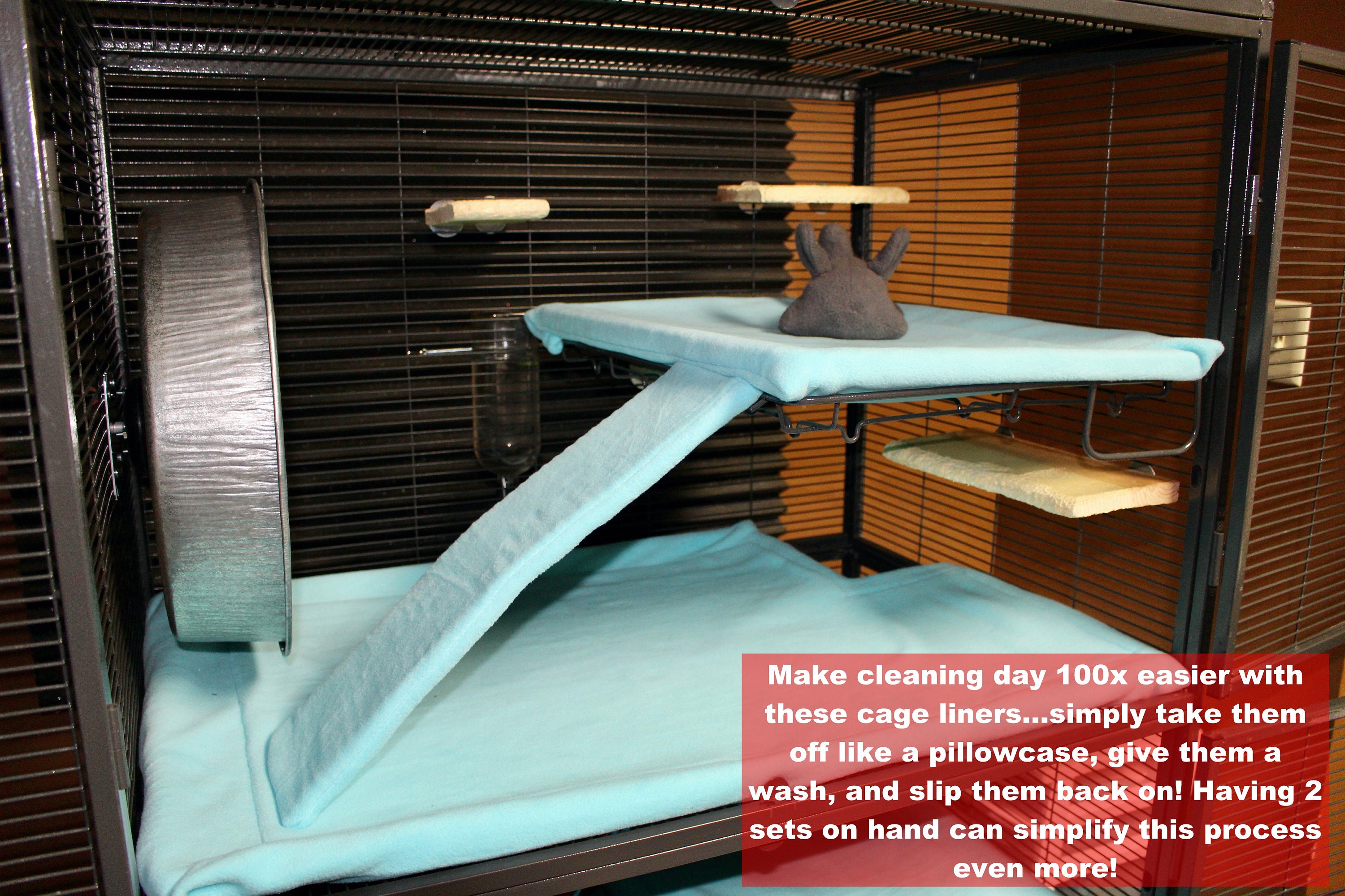 Critter Nation/ferret Nation Fleece Cage Liner With Absorbent Etsy