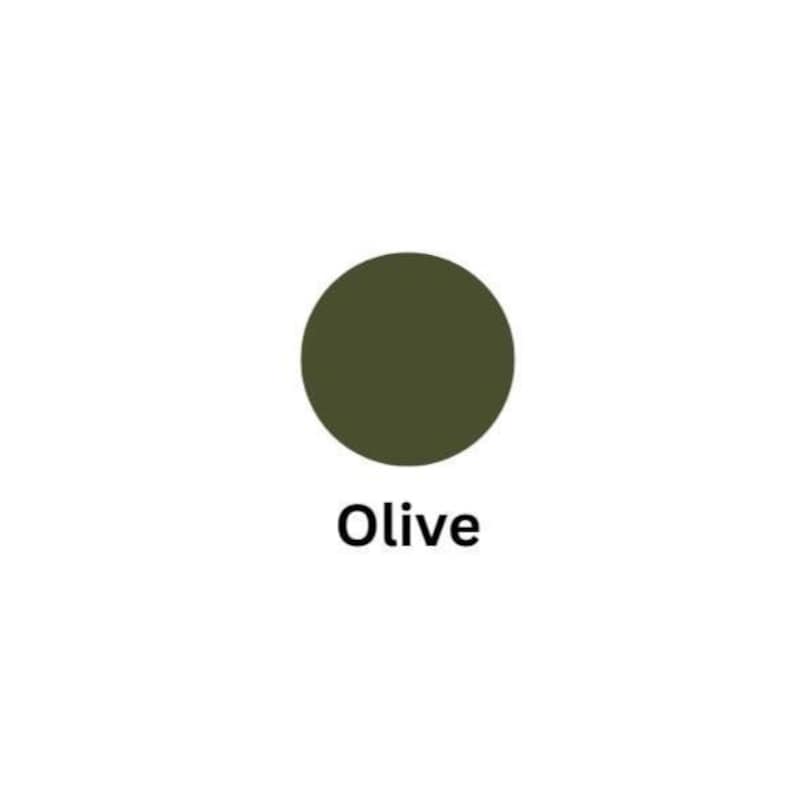 May include: A solid olive green circle.