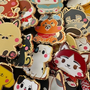 Nostalgia Kitties and Doggos Enamel Pins