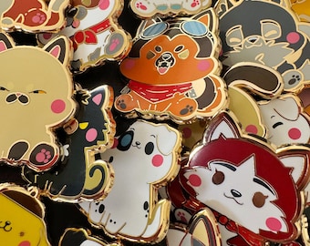 Nostalgia Kitties and Doggos Enamel Pins