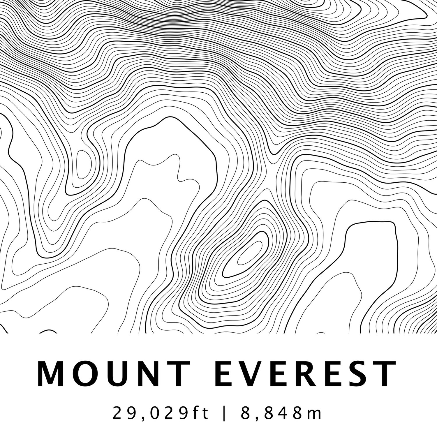 Mount Everest Topographic Map Poster Nepal Mountaineering Art Etsy UK Il Fullxfull.1902616764 Nqrs