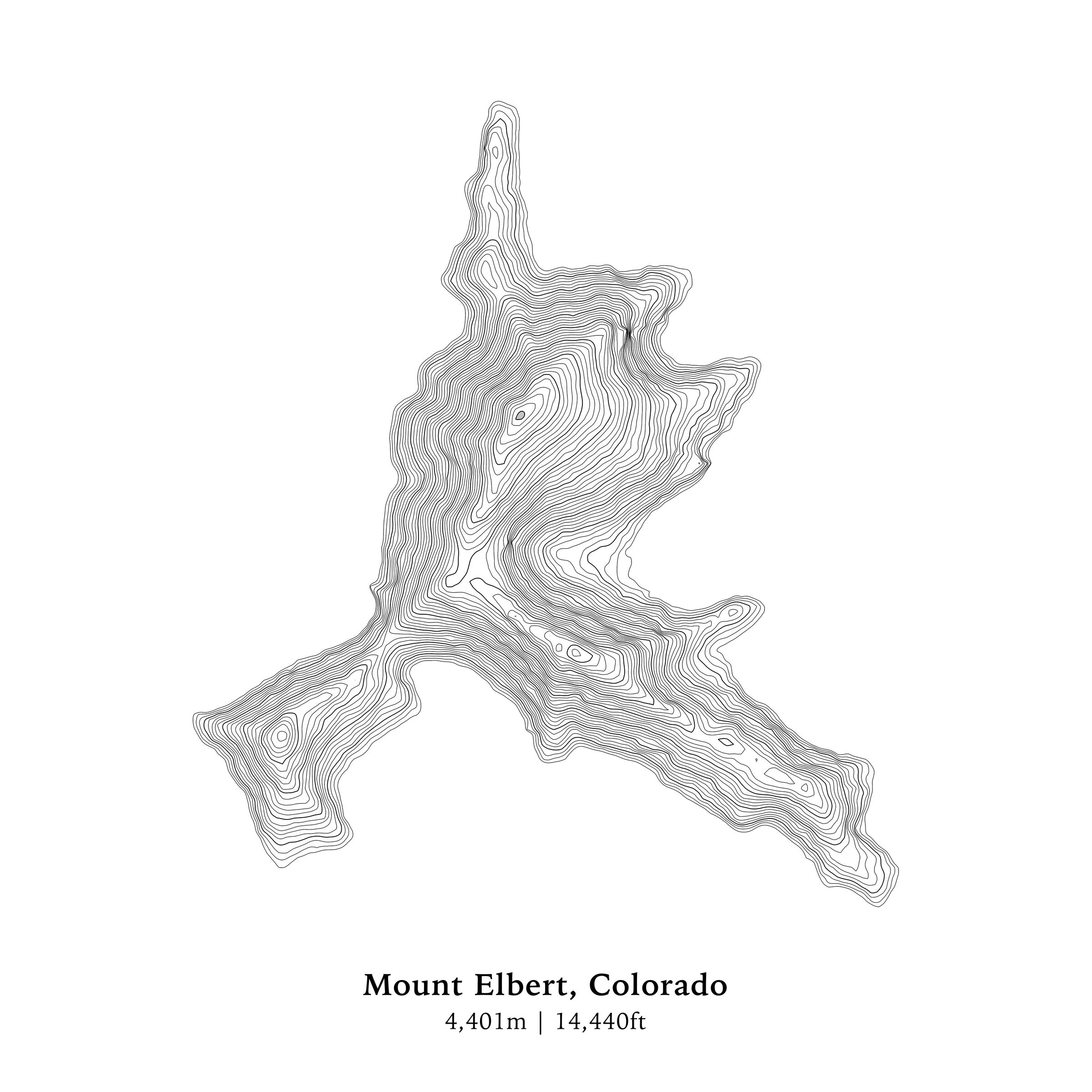 Mount Elbert Topographic Map Sawatch Range Rocky Mountains Etsy Australia