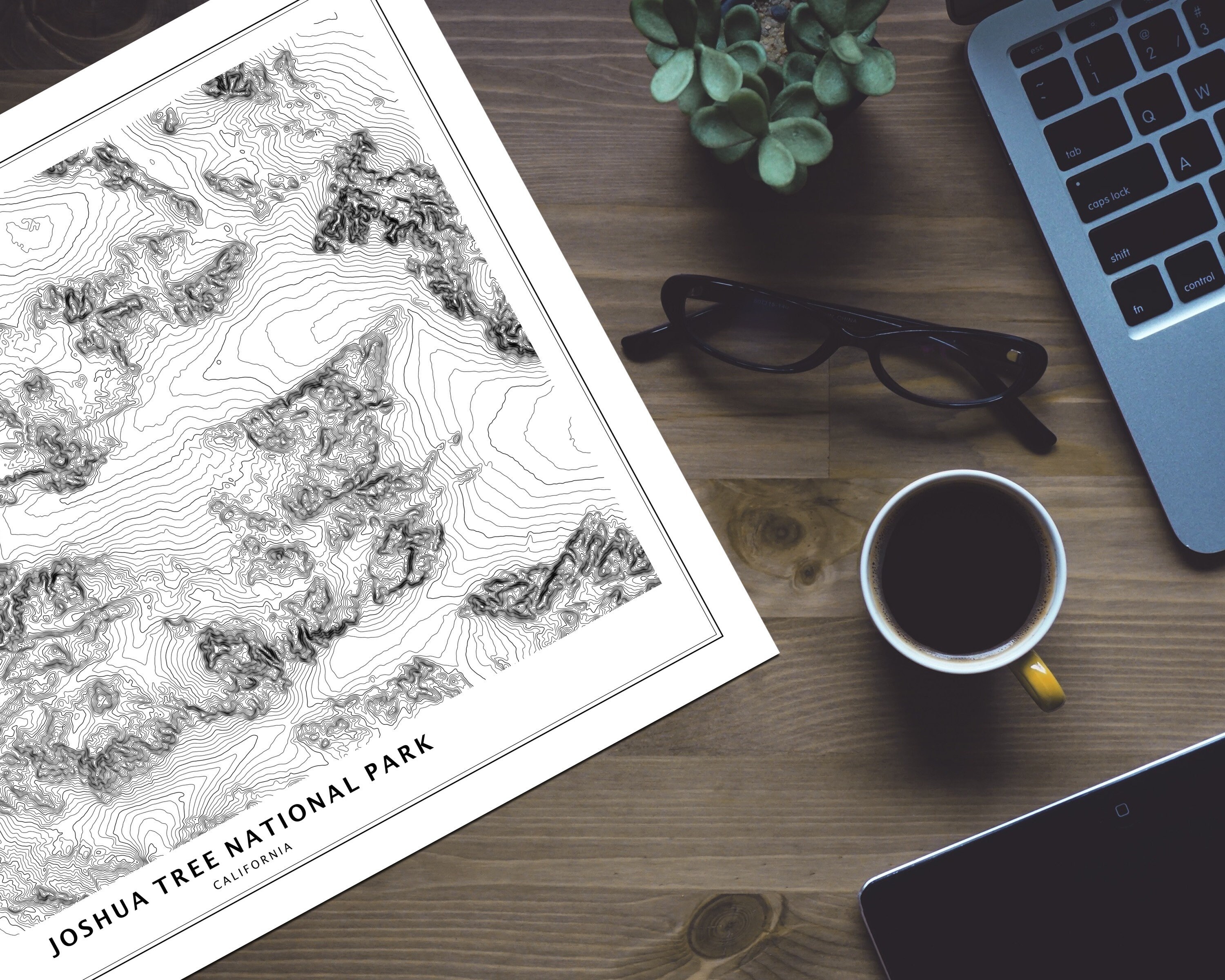 Joshua Tree National Park Topographic Map Poster - Etsy