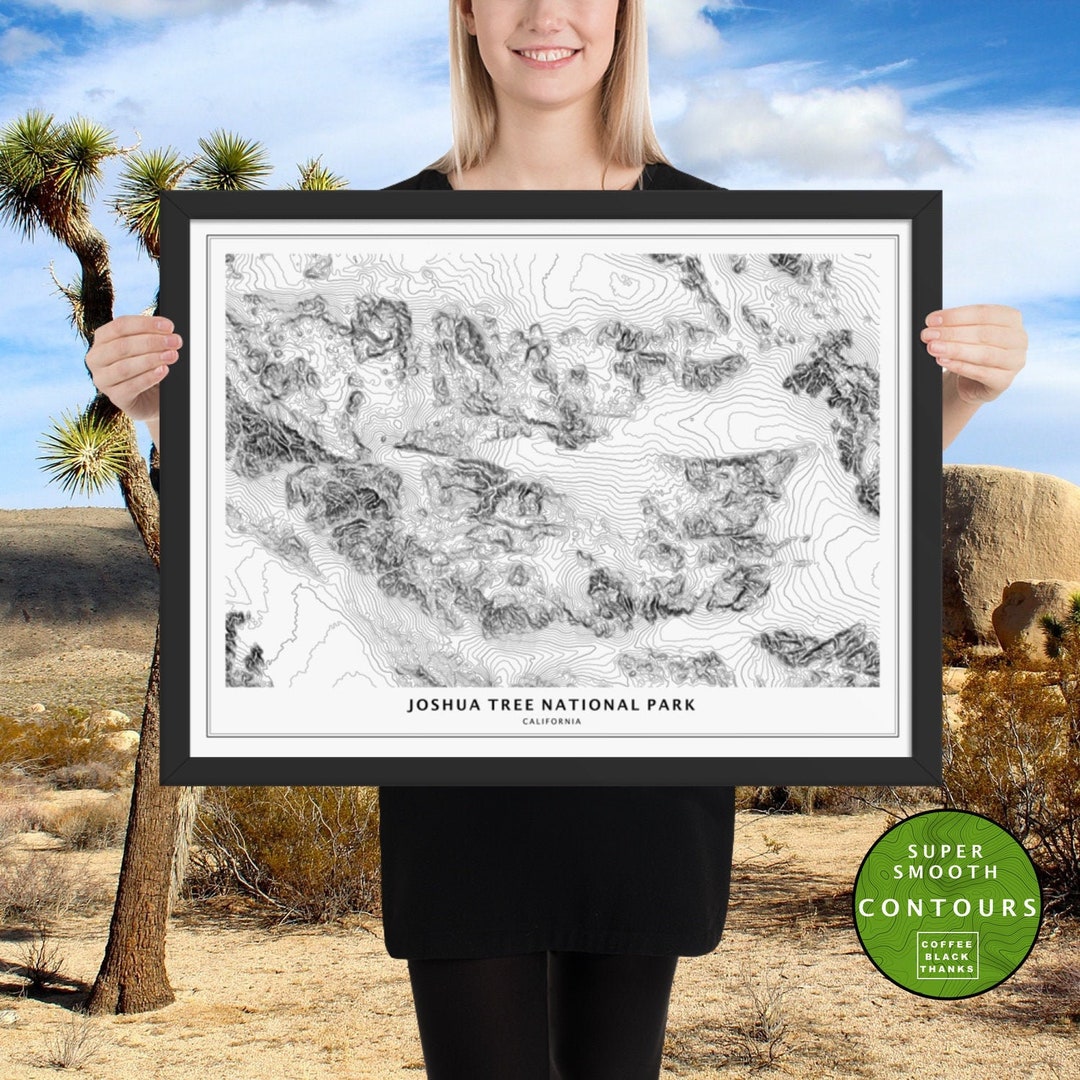 Joshua Tree National Park Topographic Map Poster - Etsy