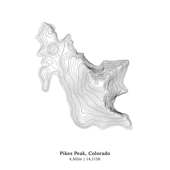 Pikes Peak Topographic Map Pikes Peak Topographic Map Colorado | Etsy Hong Kong
