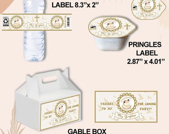 Charrita Taufe Party Kit, Dekorationen zum Ausdrucken (Digitaler Download)