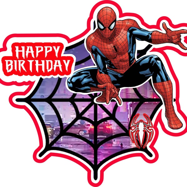 SPIDERMAN CakeTopper, Cake Decoration party Spiderman Cake, colors, 3D Caketopper, only CRICUT