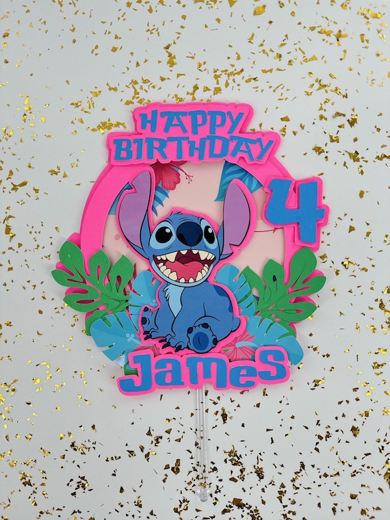 STITCH Cake TOPPER. Dekoration für Stitch Torte. Sticken Sie 3D