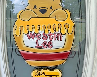 Bear Baby Door Hanger Sign