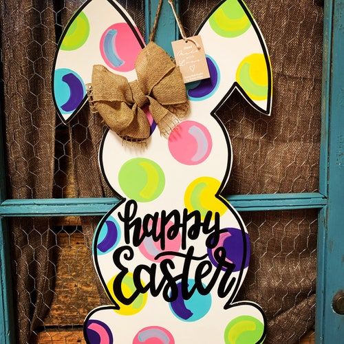 Easter Door Hanger Easter Bunny Door Hanger Bunny Door Etsy