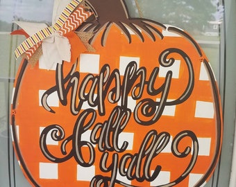 Happy Fall Y'all Pumpkin Fall Door Hanger Home Decor