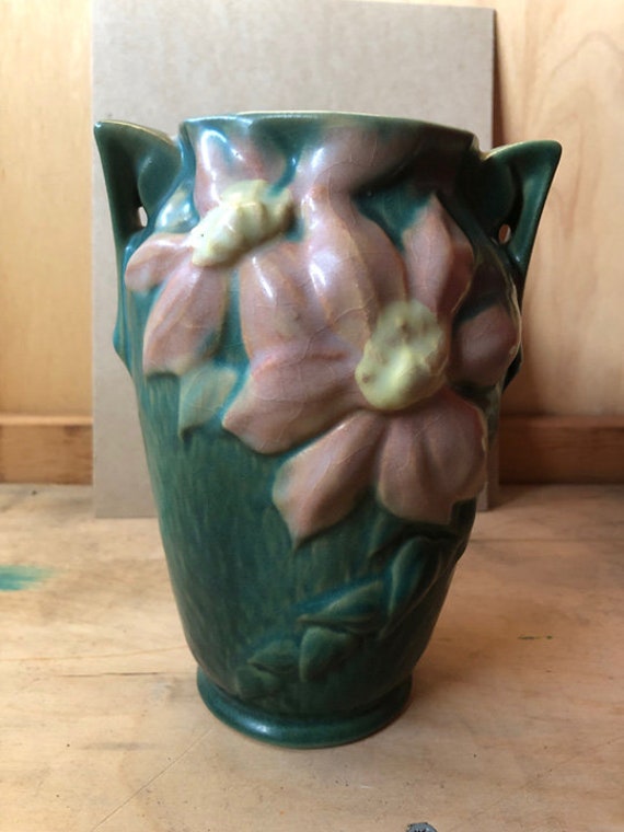 Roseville Clematis Vase Etsy
