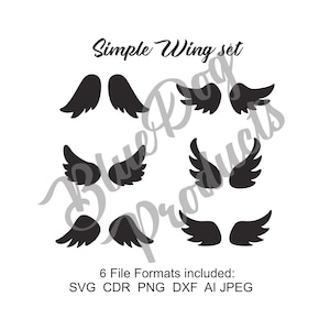 Vector image Wings in Anime Cartoon Fantasy Angel Fairy styles for digital cutting or printing