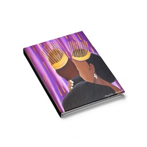 Reign Journal - Ruled Line Melanin | Love | Art | Black Art | Woman | Magic | Earth | African | Notebook | Gratitude | Crown | Wedding
