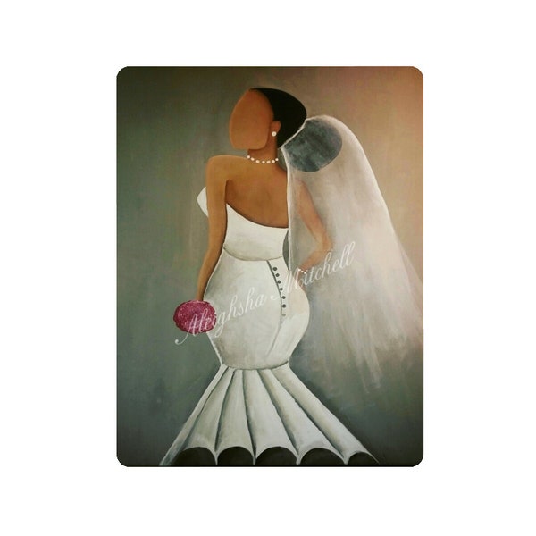 I Waited Magnet 4 x 5.5 | Wedding | Black Art | Engagement | Melanin | White Dress | I Do | Gift | Bride | Black Girl Magic | Love | Rings