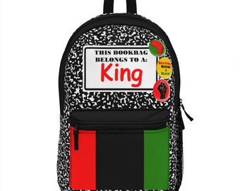 King Backpack  - Art and Affirmation | Black Art | Book Bag | Back to School | Melanin | Black Girl Magic | Black Boy Joy
