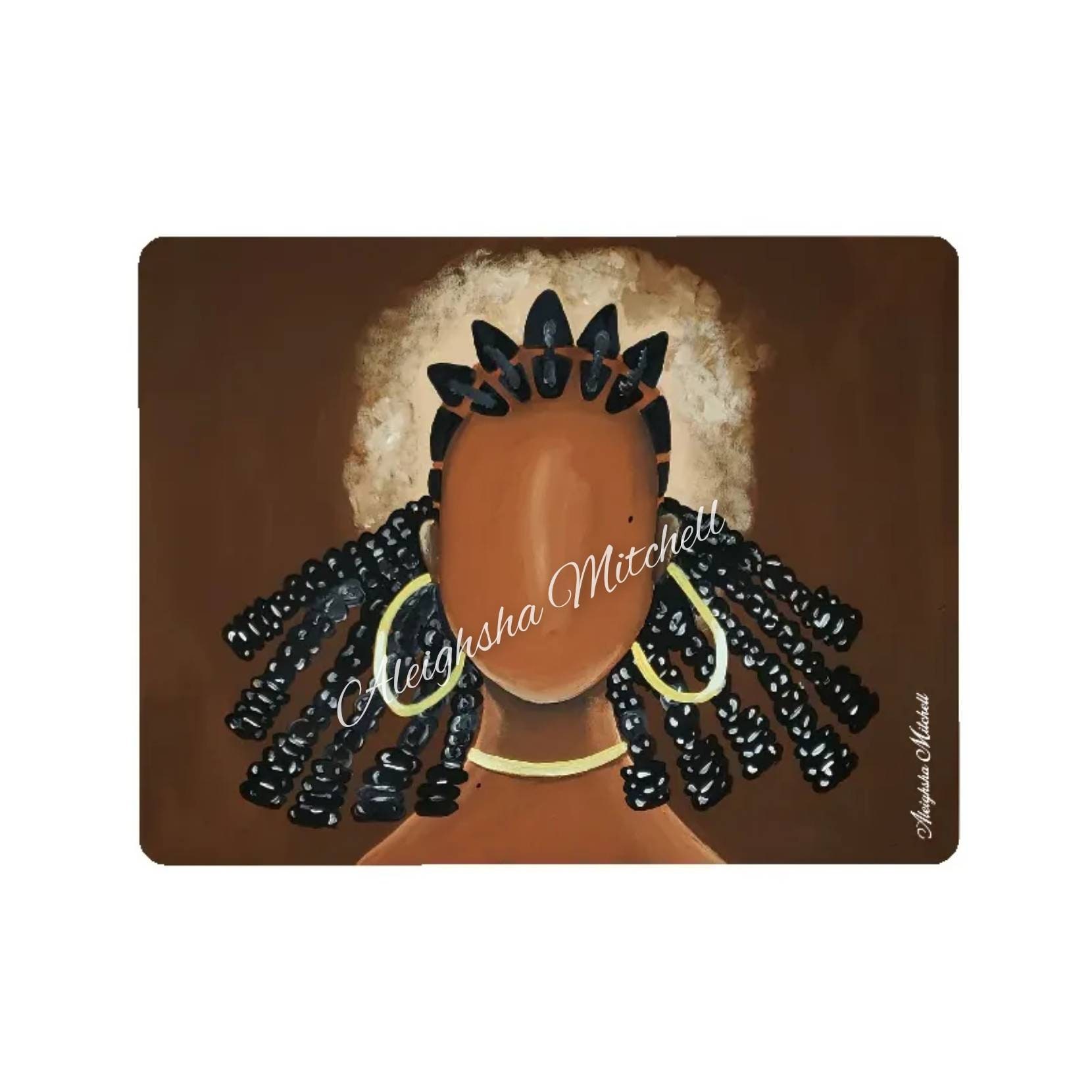 Brown Shuga Magnet 4 x 5.5 | Black Hair | Black Art | Locs | Melanin |  Woman | Headwrap | Queen | Black Girl Magic | Africa | Ethnic