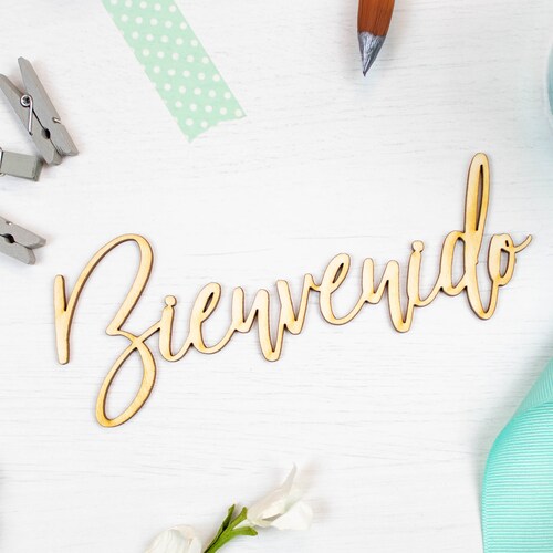 Hola Unfinished Wood Word Cutout Craft Supplies Spanish Etsy