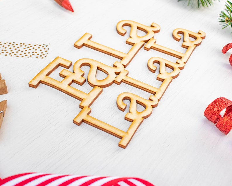 Wreath Supplies Laser Cut Christmas Words Christmas Craft Project Holiday Wall Decor Fa La La La La Wood Word