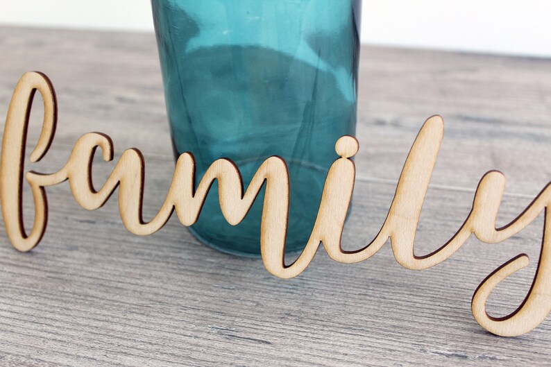 6 18 Family Wood Word Laser Cut Wood Word Etsy UK