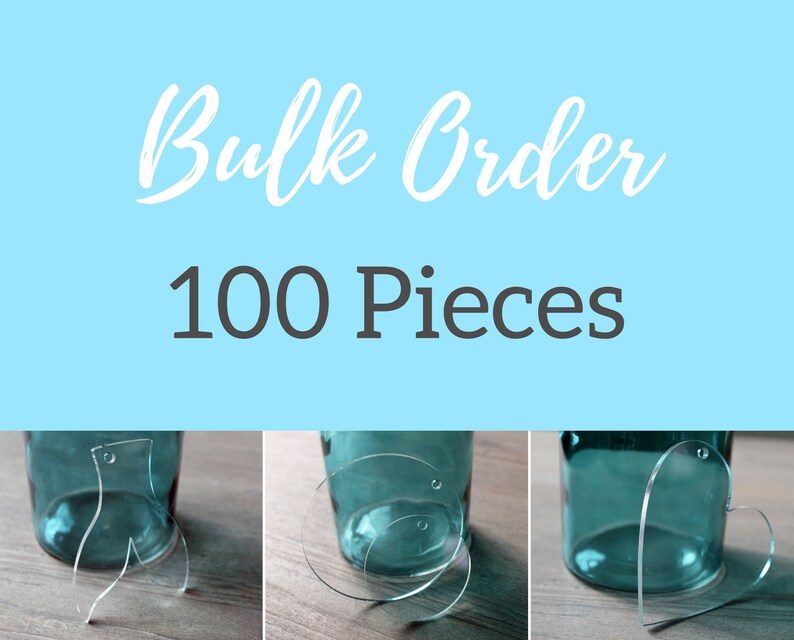 100 Piece Bulk Order Acrylic Blanks Keychain Blanks Clear Etsy