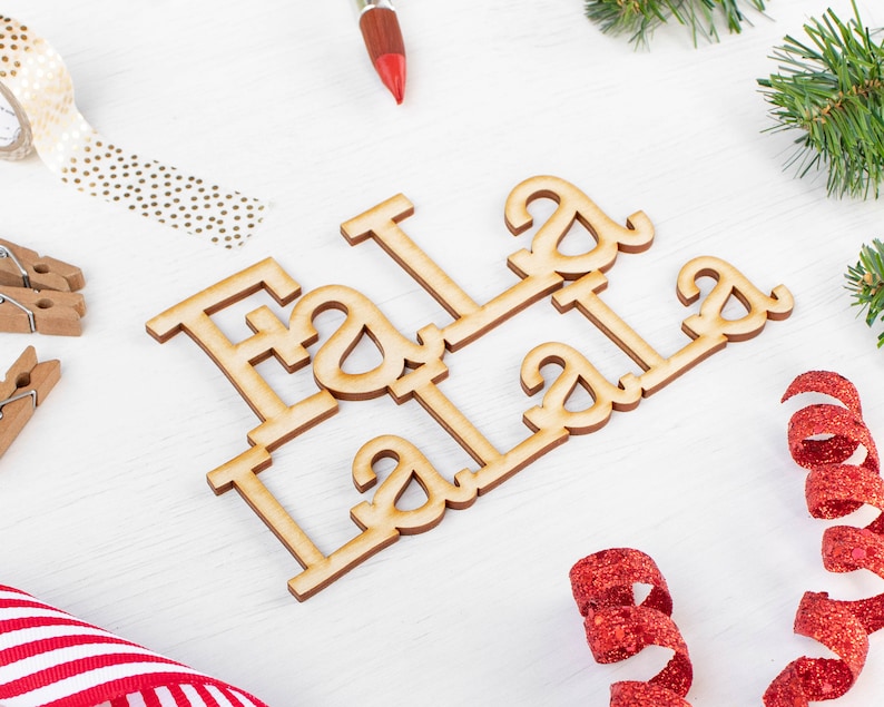 Wreath Supplies Laser Cut Christmas Words Christmas Craft Project Holiday Wall Decor Fa La La La La Wood Word