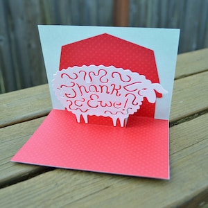 Carte pop-up mouton de remerciement