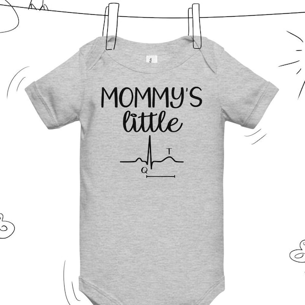 Mommy's little QT, ekg tech, cardiac nurse, nurse mom, cardiac baby gift, cardiac shirt, tele nurse, telemetry nurse, tele tech, ekg humor